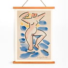Colorful abstract painting of a nude figure by Václav Špála titled Nude. Poster of abstract nude in watercolor style blues and pinks titled Nude by artist Václav Špála.
