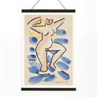 Farbenfrohes abstraktes Gemälde einer nackten Figur von Václav Špála mit dem Titel „Akt“. Poster eines abstrakten Aktbilds in Blau- und Rosatönen im Aquarellstil mit dem Titel „Nude“ vom Künstler Václav Špála.
