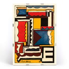 Abstract geometric painting by Joaquín Torres-García titled Structure with shapes. Poster featuring abstract geometric design by Joaquín Torres-García titled Structure with shapes.
