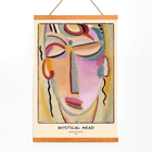 Abstract painting Mystical Head by Alexej von Jawlensky featuring a colorful, stylized face. Poster of Mystical Head Meditation by Alexej von Jawlensky showing a colorful abstract face with closed eyes and serene expression