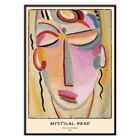 Abstract painting Mystical Head by Alexej von Jawlensky featuring a colorful, stylized face. Poster of Mystical Head Meditation by Alexej von Jawlensky showing a colorful abstract face with closed eyes and serene expression