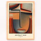 Abstract painting with geometric shapes by Alexej von Jawlensky titled Abstract Head Tragic. Poster of Abstract Head by Alexej von Jawlensky features geometric shapes in warm tones forming a stylized face.