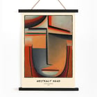 Abstract painting with geometric shapes by Alexej von Jawlensky titled Abstract Head Tragic. Poster of Abstract Head by Alexej von Jawlensky features geometric shapes in warm tones forming a stylized face.