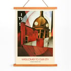 Welcome to Our City by Charles Demuth artwork featuring architectural forms and abstract design. Poster titled Welcome to Our City by Charles Demuth featuring abstract urban architecture elements