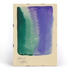 Abstract watercolor art with green and purple hues Farbstudien 10 Blätter IX by Karl Wiener. Poster of abstract watercolor artwork featuring green and purple blending titled Farbstudien 10 Blätter IX by Karl Wiener