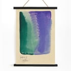 Abstract watercolor art with green and purple hues Farbstudien 10 Blätter IX by Karl Wiener. Poster of abstract watercolor artwork featuring green and purple blending titled Farbstudien 10 Blätter IX by Karl Wiener