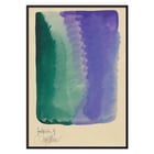 Abstract watercolor art with green and purple hues Farbstudien 10 Blätter IX by Karl Wiener. Poster of abstract watercolor artwork featuring green and purple blending titled Farbstudien 10 Blätter IX by Karl Wiener