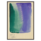 Acquarello astratto con sfumature verdi e viola Farbstudien 10 Blätter IX di Karl Wiener. Poster di un'opera d'arte astratta ad acquerello con sfumature di verde e viola intitolata Farbstudien 10 Blätter IX di Karl Wiener