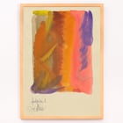 Vibrant abstract painting by Karl Wiener titled Farbstudien 10 Blätter VIII displaying bold colors and dynamic shapes. Poster of abstract painting with vibrant orange purple and pink hues titled Farbstudien 10 Blätter VIII by Karl Wiener