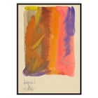 Vibrant abstract painting by Karl Wiener titled Farbstudien 10 Blätter VIII displaying bold colors and dynamic shapes. Poster of abstract painting with vibrant orange purple and pink hues titled Farbstudien 10 Blätter VIII by Karl Wiener