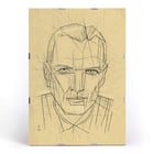Line drawing of a man's face by Karl Wiener titled Porträt Poster of angular line portrait titled Porträt by Karl Wiener featuring a man's face with geometric details.