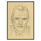Line drawing of a man's face by Karl Wiener titled Porträt Poster of angular line portrait titled Porträt by Karl Wiener featuring a man's face with geometric details.