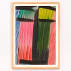 Bold abstract painting with colorful vertical and horizontal brushstrokes Meditation by Alexej von Jawlensky Poster of abstract artwork in bold colors titled Meditation by Alexej von Jawlensky with vertical and horizontal brushstrokes.