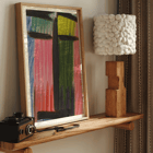 Bold abstract painting with colorful vertical and horizontal brushstrokes Meditation by Alexej von Jawlensky Poster of abstract artwork in bold colors titled Meditation by Alexej von Jawlensky with vertical and horizontal brushstrokes.