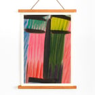 Bold abstract painting with colorful vertical and horizontal brushstrokes Meditation by Alexej von Jawlensky Poster of abstract artwork in bold colors titled Meditation by Alexej von Jawlensky with vertical and horizontal brushstrokes.