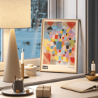 Colorful abstract painting Southern Gardens by Paul Klee. Poster featuring colorful geometric abstract artwork Southern Gardens by Paul Klee with a variety of vibrant blocks and shapes.
