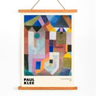 Farbenfrohes abstraktes Design von Paul Klee mit dem Titel „Farbenfrohe Architektur“ Poster zeigt abstrakte geometrische Kunst von Paul Klee mit dem Titel „Farbenfrohe Architektur“ mit lebendigen Formen und Farben.