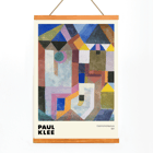 Farbenfrohes abstraktes Design von Paul Klee mit dem Titel „Farbenfrohe Architektur“ Poster zeigt abstrakte geometrische Kunst von Paul Klee mit dem Titel „Farbenfrohe Architektur“ mit lebendigen Formen und Farben.