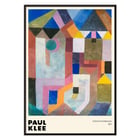 Farbenfrohes abstraktes Design von Paul Klee mit dem Titel „Farbenfrohe Architektur“ Poster zeigt abstrakte geometrische Kunst von Paul Klee mit dem Titel „Farbenfrohe Architektur“ mit lebendigen Formen und Farben.