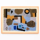 Abstract geometric shapes in blue and brown by Paul Klee with the two lost ones Poster featuring abstract art with geometric shapes in earthy and blue tones titled With the two lost ones by Paul Klee