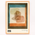 Abstract shapes with overlapping colors in Free forms rigidly mounted by Paul Klee. Poster showcasing abstract art in layered colors by Paul Klee titled Free forms rigidly mounted with geometric shapes