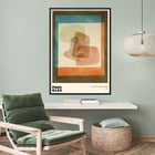 Abstract shapes with overlapping colors in Free forms rigidly mounted by Paul Klee. Poster showcasing abstract art in layered colors by Paul Klee titled Free forms rigidly mounted with geometric shapes