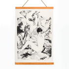 Three acrobats performing in a dynamic abstract black and white style by Arthur Bowen Davies Poster featuring Three Acrobats by Arthur Bowen Davies depicting abstract figures in dynamic motion.