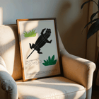 Geometric animal illustrations with plants in La Jungle chez moi Pl.04 by Turenne Chevallereau Poster of geometric shapes forming jungle animals with greenery La Jungle chez moi Pl.04 by Turenne Chevallereau.