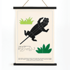 Geometric animal illustrations with plants in La Jungle chez moi Pl.04 by Turenne Chevallereau Poster of geometric shapes forming jungle animals with greenery La Jungle chez moi Pl.04 by Turenne Chevallereau.