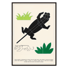 Geometric animal illustrations with plants in La Jungle chez moi Pl.04 by Turenne Chevallereau Poster of geometric shapes forming jungle animals with greenery La Jungle chez moi Pl.04 by Turenne Chevallereau.
