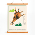 Abstract giraffe artwork by Turenne Chevallereau titled La Jungle chez moi Pl.05 Poster of an abstract giraffe with green leaves by Turenne Chevallereau titled La Jungle chez moi Pl.05.