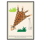 Abstract giraffe artwork by Turenne Chevallereau titled La Jungle chez moi Pl.05 Poster of an abstract giraffe with green leaves by Turenne Chevallereau titled La Jungle chez moi Pl.05.