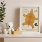 Collage illustration of animals and plants by Turenne Chevallereau La Jungle chez moi Pl.02 Poster featuring geometric cutout shapes of animals and plants titled La Jungle chez moi Pl.02 by Turenne Chevallereau.
