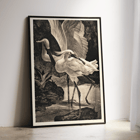 Egrets depicted in Lepelaars by Adriaan van Hoff artwork. Poster depicting spoonbills in a natural setting from the artwork Lepelaars by Adriaan van Hoff.
