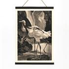 Egrets depicted in Lepelaars by Adriaan van Hoff artwork. Poster depicting spoonbills in a natural setting from the artwork Lepelaars by Adriaan van Hoff.
