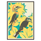 Colorful birds among yellow foliage by Clifford Webb in A Jungle Picnic Pl.07 Poster featuring an artwork A Jungle Picnic Pl 07 by Clifford Webb showing two birds with colorful plumage among stylized foliage.