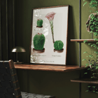 Botanical illustration featuring Rainbow Pincushion cactus and Easter lily from Familie Der Cacteen Poster depicting various cactus plants including Mammilaria nivea Mammilaria fulvispina and Echinopsis Zuccariniana from Familie Der Cacteen