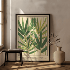 Botanical illustration of Japanese bamboo leaves by Yasuyoshi Shirasawa titled Icones of the bamboos of Japan Nihon chikurui zufu Pl.06 Poster depicting various species of bamboo with green leaves Icones of the bamboos of Japan – Nihon chikurui zufu Pl.06 by Yasuyoshi Shirasawa