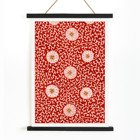 Red floral pattern artwork by Owen Jones from Chinese Ornament. A poster with a red floral pattern titled Examples of Chinese Ornament by Owen Jones featuring intricate white flowers and swirling vines.