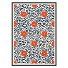 Dekoratives Blumenmuster von Owen Jones mit dem Titel Blumenmuster Beispiele für chinesische Ornamente Poster mit Blumenmuster-Kunstwerk mit dem Titel „Blumenmuster Beispiele für chinesisches Ornament“ von Owen Jones mit roten Blumen und blauen Blättern