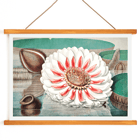 The Victoria Regia or the Great Water Lily of America by William Sharp depicting a vibrant water lily painting. Poster featuring The Victoria Regia or the Great Water Lily of America by William Sharp with a large detailed flower on water.