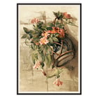 Fleurs roses dans un vase suspendu Fleurs roses dans un vase suspendu