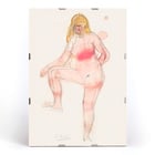 Watercolor sketch of a nude figure by Auguste Rodin titled Study of Nude. Poster of a watercolor sketch featuring a nude woman with one leg raised by Auguste Rodin titled Study of Nude