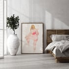 Watercolor sketch of a nude figure by Auguste Rodin titled Study of Nude. Poster of a watercolor sketch featuring a nude woman with one leg raised by Auguste Rodin titled Study of Nude
