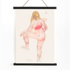 Watercolor sketch of a nude figure by Auguste Rodin titled Study of Nude. Poster of a watercolor sketch featuring a nude woman with one leg raised by Auguste Rodin titled Study of Nude