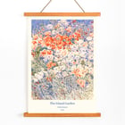 Colorful floral painting The Island Garden by Childe Hassam. Poster featuring The Island Garden by Childe Hassam depicting a vibrant floral scene with colorful wildflowers.