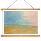 Serene prairie landscape painting by George Catlin titled Landscape. Poster featuring a serene landscape painting titled Landscape by George Catlin with blue sky and open fields.