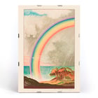 Colorful rainbow over ocean landscape by F L Schmied in Faust tragédie de Goethe selon la traduction de Gérard de Nerval Poster with a vibrant rainbow over coastal landscape artwork by F L Schmied titled Faust tragédie de Goethe translation by Gérard de Nerval