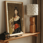 Portrait of a girl with a dog by John Singer Sargent in Miss Beatrice Townsend Poster featuring Miss Beatrice Townsend by John Singer Sargent depicting a young girl with a dog in elegant attire and a red sash.