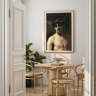 Man Wearing Laurel Wreath Painting by John Singer Sargent Man Wearing Laurels Poster of Man Wearing Laurels a painting by John Singer Sargent depicting a shirtless man with a laurel wreath on his head